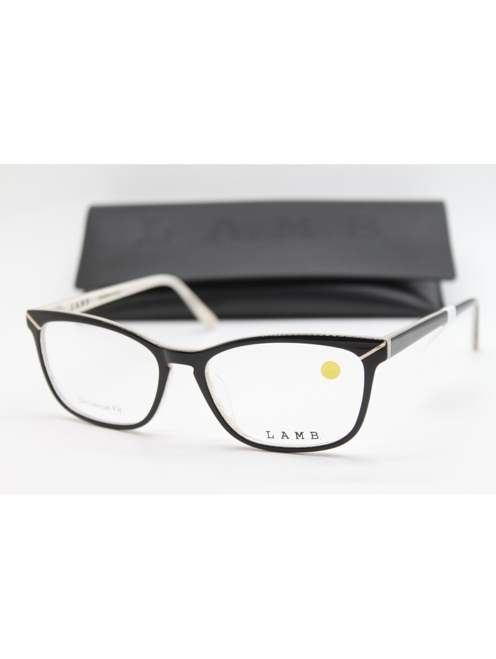 NEW L.A.M.B. LAUF106 BLK BLACK BONE AUTHENTIC EYEGLASSES W/CASE 56-17